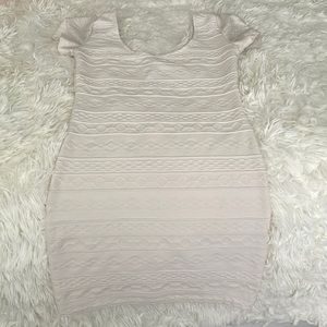 White bodycon ribbed mini dress